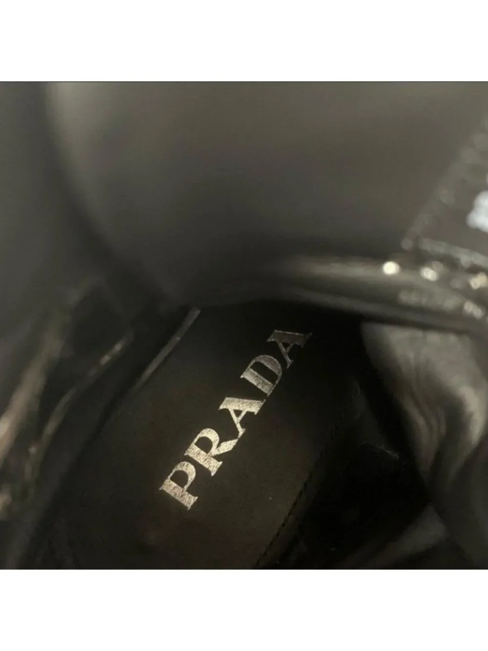 Prada Boots Short Shoes Nylon Leather Black Re-nylon Brushed - Picture 8 of 10